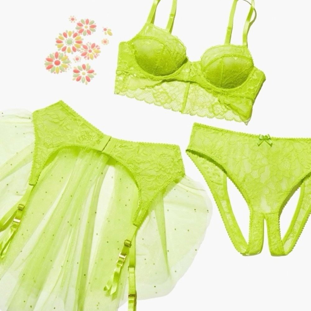 Savage X Fenty Green Lovelace Lingerie Set